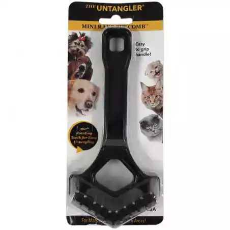 Peigne râteau dents tournantes Untangler pour animaux