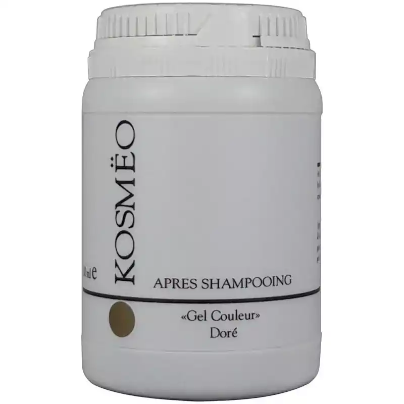 Après Shampooing Gel couleur doré pour chien et chat - antistatique, gainant et démêlant il ravive la couleur - Kosmeo Après Shampooing Gel couleur doré pour chien et chat - antistatique, gainant et démêlant il ravive la couleur - Kosmeo