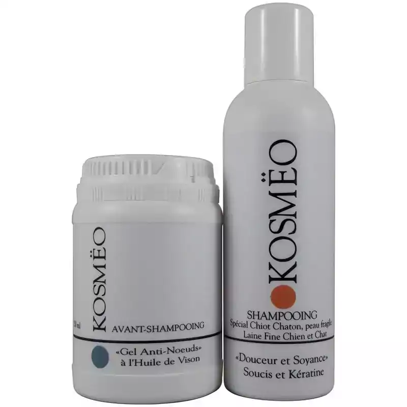 DUO 4 gel anti-noeud + Douceur et Soyance - Pour chiots, chatons et peaux très sensibles DUO 4 gel anti-noeud + Douceur et Soyance - Pour chiots, chatons et peaux très sensibles