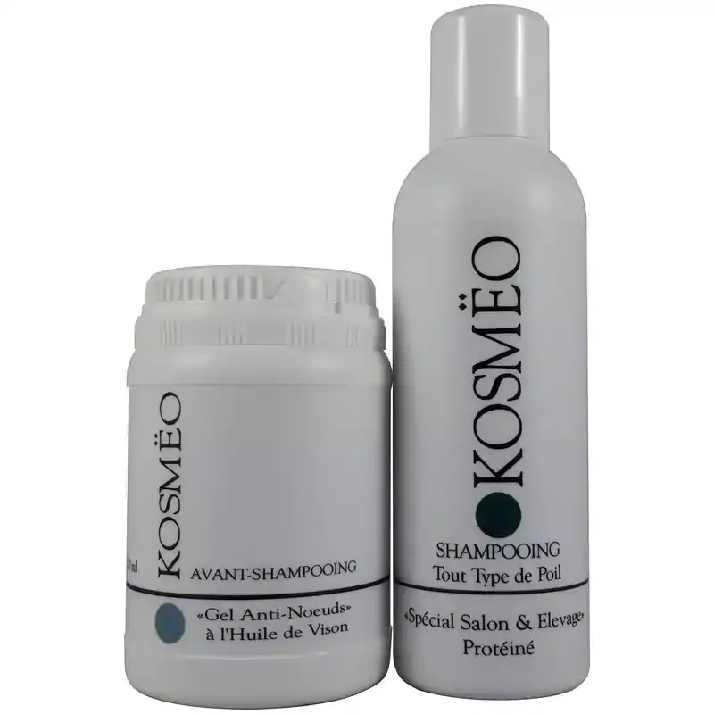 DUO 7 gel anti-noeud + Spécial Salon et Elevage - tout type de poil - KOSMEO DUO 7 gel anti-noeud + Spécial Salon et Elevage - tout type de poil - KOSMEO